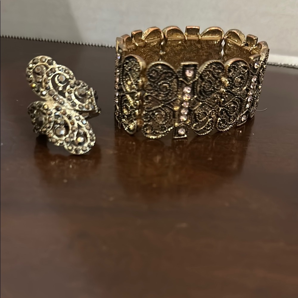 Gold and Silver Filigree Bracelet